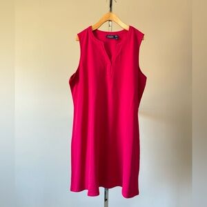 Denim & Co. Beach Regular French Terry Sleeveless Cover-Up Dress Pink Flash